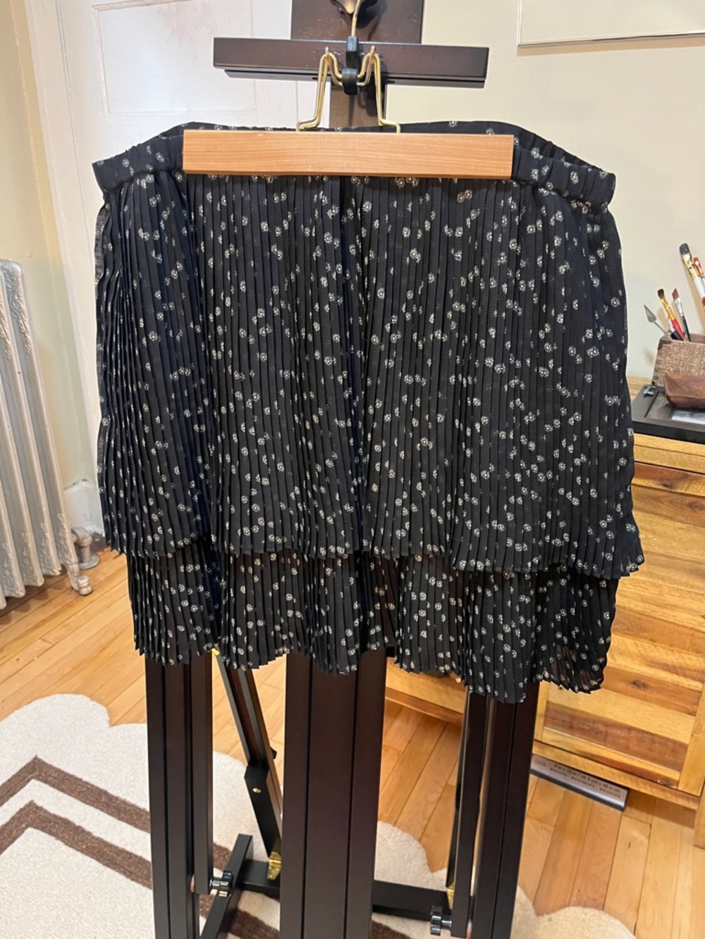 Banana Republic Pleated and Tiered Skirt with Elastic Wasit